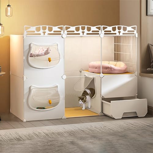 Katzenkäfige für den Innenbereich, Laufstall für Haustiere, mit unabhängiger Katzentoilette, mit frei zugänglicher Katzentür, leicht zu reinigen, großer Spielplatz, für 1–2 Katzen, Frettchen Katzenkäfige für den Innenbereich, Laufstall für Haustiere, mit unabhängiger Katzentoilette, mit frei zugänglicher Katzentür, leicht zu reinigen, großer Spielplatz, für 1–2 Katzen, Frettchen von SZITW
