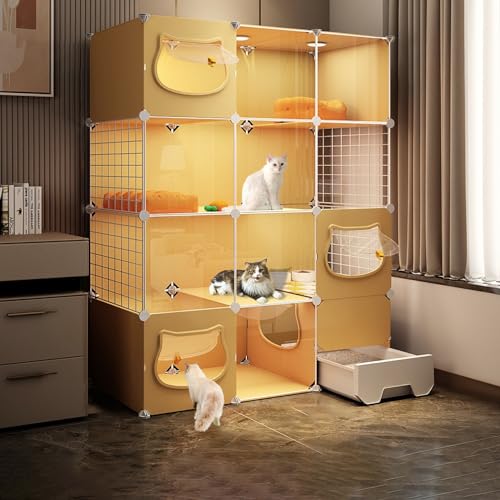 Katzenkäfige für den Innenbereich, Laufstall für Kleintiere, mit unabhängiger ausziehbarer Katzentoilette und Katzentür, Sie können frei kommen und gehen, EIN großer Spielplatz für Katzen (F Katzenkäfige für den Innenbereich, Laufstall für Kleintiere, mit unabhängiger ausziehbarer Katzentoilette und Katzentür, Sie können frei kommen und gehen, EIN großer Spielplatz für Katzen (F von SZITW