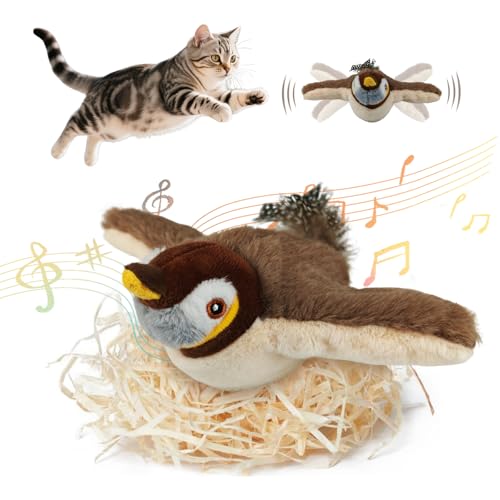 SZMDLX Interaktives Katzenspielzeug Elektrisch, Realistisch Vogel Katzen Spielzeug, Klopfsensor Katzenspielzeug, Katzenminze-Spielzeug für Kätzchen, Hauskatzen und Ausgewachsene Katzen SZMDLX Interaktives Katzenspielzeug Elektrisch, Realistisch Vogel Katzen Spielzeug, Klopfsensor Katzenspielzeug, Katzenminze-Spielzeug für Kätzchen, Hauskatzen und Ausgewachsene Katzen von SZMDLX