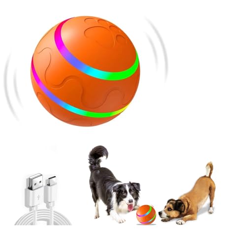 SZMDLX Magic Ball Hund, Automatischer Hundespielzeug Ball mit LED-Leuchten,Hüpfender、Rolle Interaktiver Hundespielzeugball Wiederaufladbares Hundespielzeug für Mittlere und Große Hunde SZMDLX Magic Ball Hund, Automatischer Hundespielzeug Ball mit LED-Leuchten,Hüpfender、Rolle Interaktiver Hundespielzeugball Wiederaufladbares Hundespielzeug für Mittlere und Große Hunde von SZMDLX