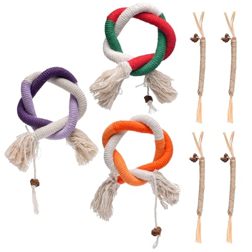 7 Interaktives Katzenspielzeug Selbstbeschäftigung: 3 Kauspielzeug Katzenbeißseil 70cm & 4 Katzenminze Sticks für Katzenminze Spielzeug 20cm, Beißseil Kaustangen für Katzen Zahnpflege, Cat Toys 7 Interaktives Katzenspielzeug Selbstbeschäftigung: 3 Kauspielzeug Katzenbeißseil 70cm & 4 Katzenminze Sticks für Katzenminze Spielzeug 20cm, Beißseil Kaustangen für Katzen Zahnpflege, Cat Toys von SZSIQI