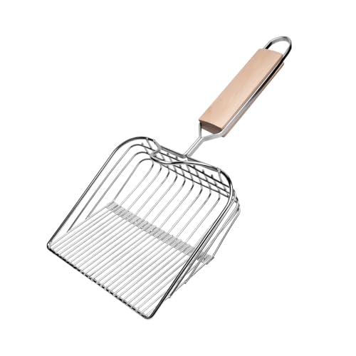 Katzenklo Schaufel Metall, Katzenstreuschaufel Metall, Katzenschaufel für Katzenklo mit Holzgriff, Katzenstreu Schaufel mit Langer Griff, Cat Litter Scoop für Katzenstreu Klumpstreu, Lochabstand 4mm & Katzenklo Schaufel Metall, Katzenstreuschaufel Metall, Katzenschaufel für Katzenklo mit Holzgriff, Katzenstreu Schaufel mit Langer Griff, Cat Litter Scoop für Katzenstreu Klumpstreu, Lochabstand 4mm & von SZSIQI