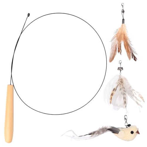 Interaktives Katzenspielzeug Set, Katzenangel Feder Stabil Lang 88cm, Katzenspielzeug Federstab, Katzen Spielzeug für Katzen Kitten Cat Toys for Indoor Cats, mit 1 Vogel und 2 Federn Interaktives Katzenspielzeug Set, Katzenangel Feder Stabil Lang 88cm, Katzenspielzeug Federstab, Katzen Spielzeug für Katzen Kitten Cat Toys for Indoor Cats, mit 1 Vogel und 2 Federn von SZSLMY