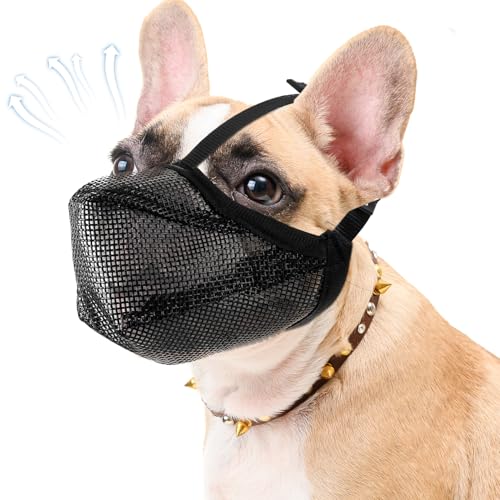 Maulkorb für Große Hunde, Verstellbare Atmungsaktive Haustier Maske Maulkorb Kleine Hunde mit Klettverschluss, für Kleine Mittlere große Hundetraining (S) (S) von SZSLMY