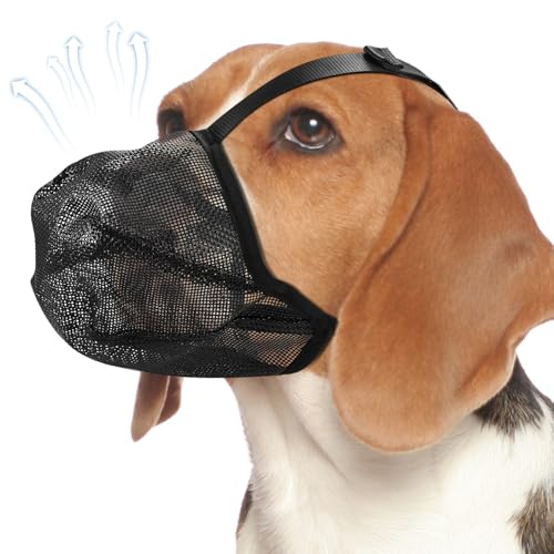 Maulkorb für Große Hunde, Verstellbare Atmungsaktive Haustier Maske Maulkorb Mittlere Hunde mit Klettverschluss, für Kleine Mittlere große Hundetraining Dog Muzzles(XL) von SZSLMY
