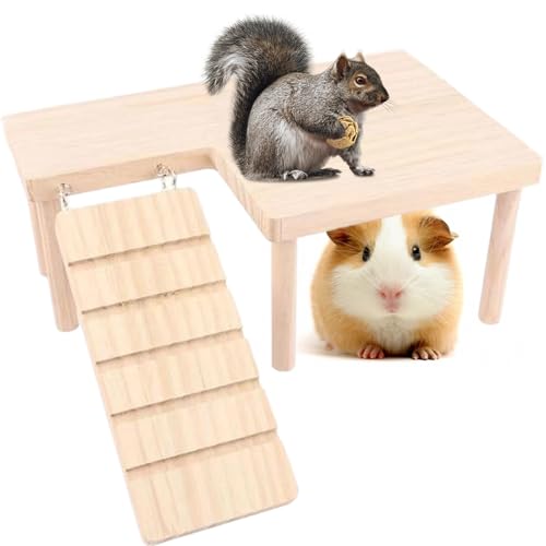 SZSMW HamsterkäFig ZubehöR - Hamster Etage - NatüRliche Hamster Stehplattform - Geeignet FüR Hamster, Kaninchen, Meerschweinchen und Gutes Spielzeug, die Bewegung FöRdern KöNnen (28 * 17 * 13,5 cm) von SZSMW