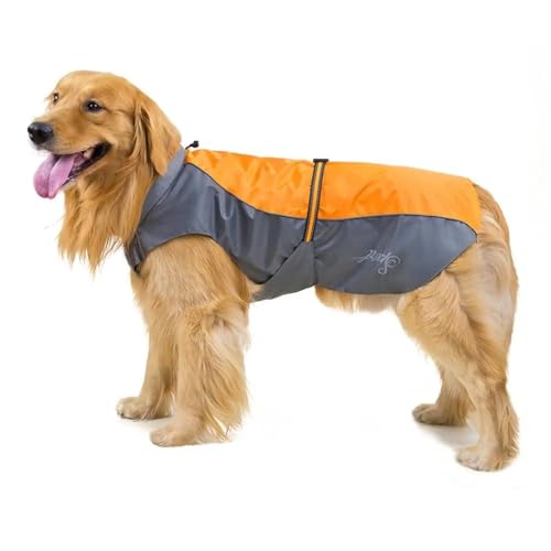 Regenmantel für Haustiere, wasserdichte Jacken, atmungsaktiv, für große Hunde, Katzen, Bekleidung, Haustierbedarf, Größe 7XL, 8XL, 9XL (Blau, 8XL) (Orange, 6XL) von SZSXYBZ