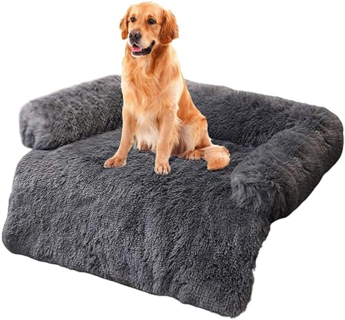 SZSXYBZ Bequemes Hundebett, ultraweich, Plüsch-Hundematte, Sofa, Angstlinderung, beruhigendes Hundekissen, waschbar, Möbelschutz, Haustierbett, Auto, Hundedecke, Polster (Dunkelgrau, L, 90 x 90 x 20 SZSXYBZ Bequemes Hundebett, ultraweich, Plüsch-Hundematte, Sofa, Angstlinderung, beruhigendes Hundekissen, waschbar, Möbelschutz, Haustierbett, Auto, Hundedecke, Polster (Dunkelgrau, L, 90 x 90 x 20 von SZSXYBZ