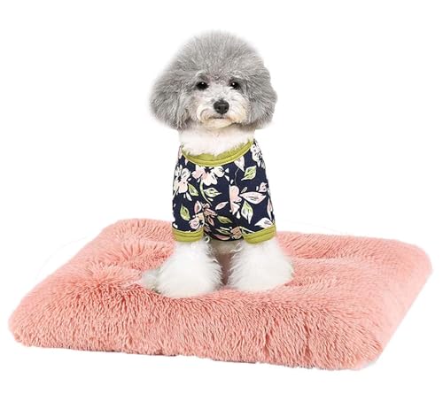 SZSXYBZ Luxuriöses Fellbett für Hunde und Katzen, waschbares Kissen, weich, warm, Plüsch, flauschige Hundebox-Matratze, rutschfest, Angstkissen, S/M/L/XL/XXL (Dunkelbraun, L-93 x 65 cm) von SZSXYBZ