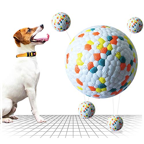 Unzerstörbarer Hundeball, Gummi-Hundeball, interaktives Spielzeug, bissresistente Zahntrainingsspielzeuge, Latex-Schwimmspielzeug, Wurfspielball für kleine, mittelgroße und große Hunde von SABAN
