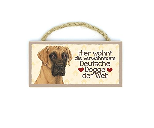 Deutsche Dogge Haustier Kühlschrankmagnet aus Holz mit Kordel 18 von Sachen aus Blech