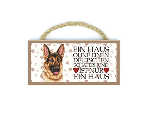 Deutscher Schäferhund (Ein Haus) Haustier Kühlschrankmagnet aus Holz mit Kordel 19 von Sachen aus Blech