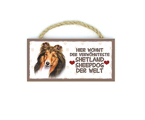 Shetland Sheepdog Haustier Kühlschrankmagnet aus Holz mit Kordel 52 von Sachen aus Blech