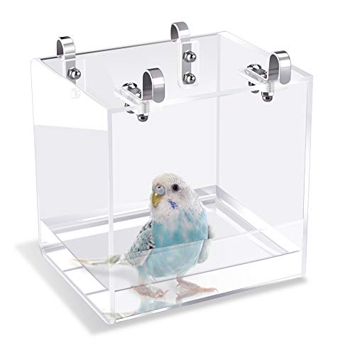 Saderoy Vogeltränke Käfig, auslaufsicher, Vogelbadewanne mit Haken zum Aufhängen, Käfigzubehör für kleine Vögel, Papageien, Lovebirds Kanarienvögel, tragbare Dusche Saderoy Vogeltränke Käfig, auslaufsicher, Vogelbadewanne mit Haken zum Aufhängen, Käfigzubehör für kleine Vögel, Papageien, Lovebirds Kanarienvögel, tragbare Dusche von Saderoy
