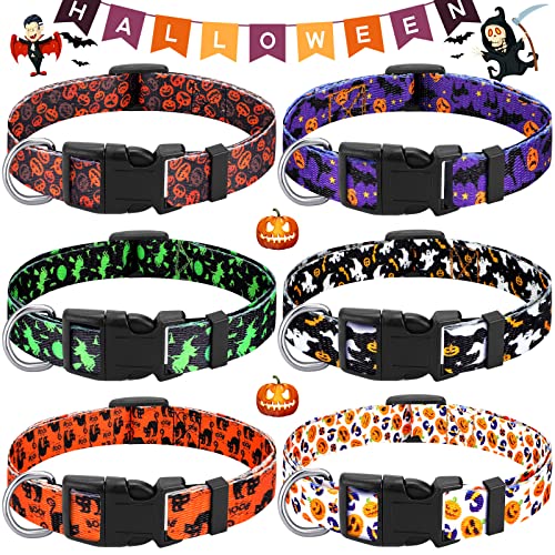 6 Stück Halloween-Hundehalsband, verstellbar, leicht, Halloween-Hundehalsband, weich, Halloween, Katzenhalsband, bequem, kleine, mittelgroße und große Hunde (groß) von Sadnyy
