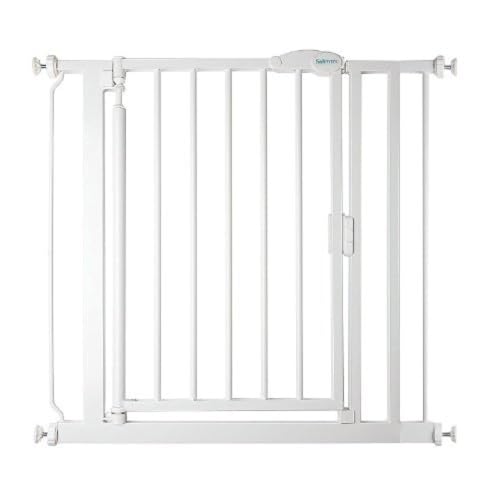 Safetots Druckmontage Selbstschließendes Treppengitter, 82.2cm - 89.2cm, Weiß, Automatisch Schließendes Babygitter, Sicherheitsbarriere für Kleinkinder, Einfache Installation von Safetots