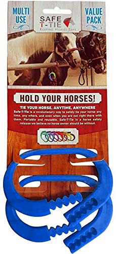 Safety Tie Sicherheitsgurt für Pferde, zur Vorbeugung von Verletzungen, 2 Stück (dunkelblau) von Safety Tie