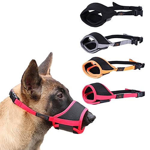 Hundemaulkorb, Hundemaulkorb zur Verhinderung von Beißen, Hundemaulkorb Atmungsaktives Mesh und strapazierfähiger Nylon-Hundemaulkorb mit Verstellbarer Schlaufe (Grau), XL von SagaSave