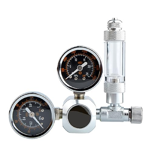 SagaSave Aquarium CO2-Regler, Dual Gauge Fisch Tank CO2 Druckregler mit Blasenzähler für Aquarium Aquarium Wasserpflanze (G5/8) von SagaSave