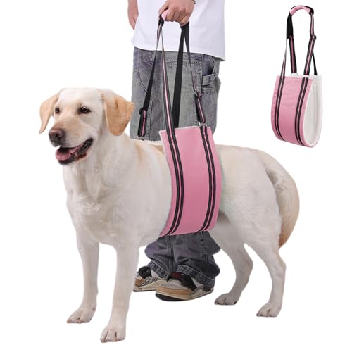 Hebegeschirr, Mobilitätshilfe für mittelgroße und große Hunde, verstellbarer Hilfsgurt für verletzte, behinderte und ältere Hunde, Rosa, Größe L Hebegeschirr, Mobilitätshilfe für mittelgroße und große Hunde, verstellbarer Hilfsgurt für verletzte, behinderte und ältere Hunde, Rosa, Größe L von SahCognitual