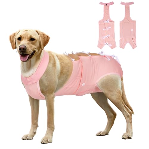Hunde-Genesungsanzug, Hundebody nach Operationen, schützt Wunden, verstellbarer Riemen, geeignet für weibliche Männer, mittelgroße und große Hunde (Rosa, L) von SahCognitual