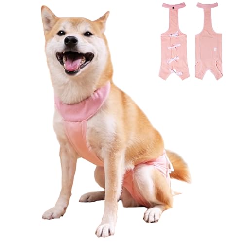 Hunde-Genesungsanzug, Hundebody nach Operationen, schützt Wunden, verstellbarer Riemen, geeignet für weibliche Männer, mittelgroße und große Hunde (Rosa, M) von SahCognitual