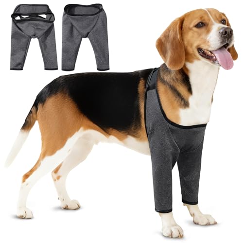 Hundebody Nach Op,Hundekleidung zur Unterstützung der Genesung nach Operationen an den Vorderbeinen, Ellbogenschutz für Hunde, Wundschutz für die Beine von Hunden (Gray, XXL) von SahCognitual