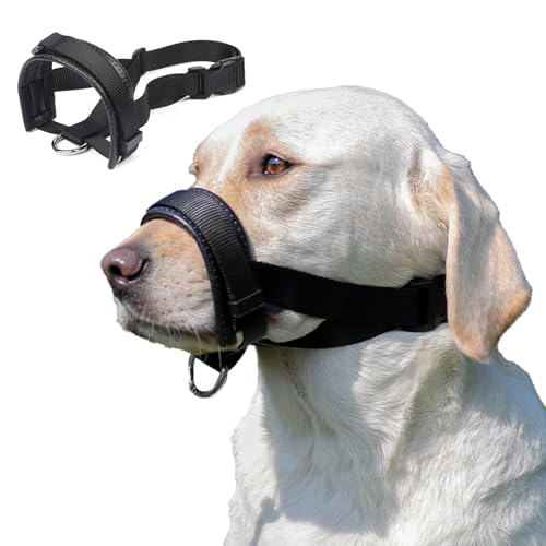 Maulkorb Kleine/Mittlere Hunde,Fressschutz Hund, Verstellbarer Maulkorb aus Leder,Anti-Kau-Mundschutz für Hunde,Einstellbarer Mundumfang (S) von SahCognitual