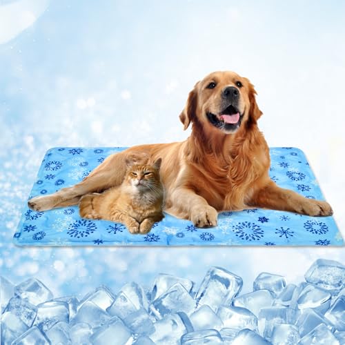 SahCognitual Kühlmatte für Hunde,Ungiftiges Gel-Kühlkissen,Haltbare Kühlmatte für Haustiere,Hunde-Eisdecke im heißen Sommer,um Haustiere kühl zu Halten(60×90CM) von SahCognitual