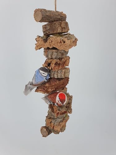 Vogelschaukel Naturkork Knabberseil ca. 40 cm Spielzeig für Vögel und Nager von Sahawa