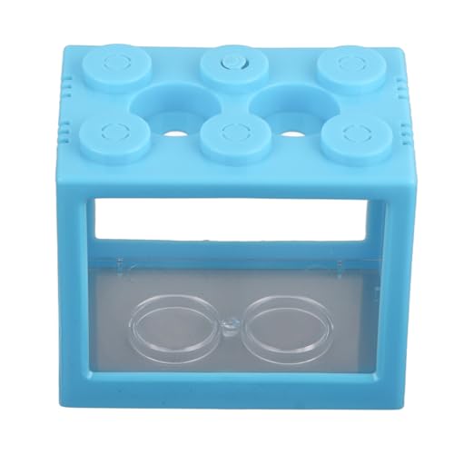 Kleines Betta-Aquarium, Transparentes Acryl, Explosionsgeschützt, Tragbares Mini-Aquarium für Kleine Fische, Garnelen, Krabben, Spinnen (Blau) von Sahgsa