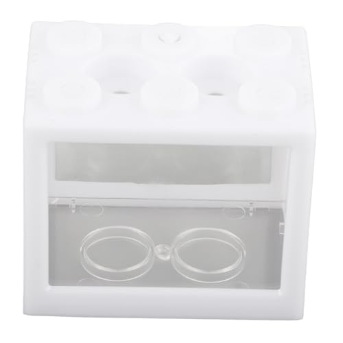Kleines Betta-Aquarium, Transparentes Acryl, Explosionsgeschützt, Tragbares Mini-Aquarium für Kleine Fische, Garnelen, Krabben, Spinnen (Weiß) von Sahgsa