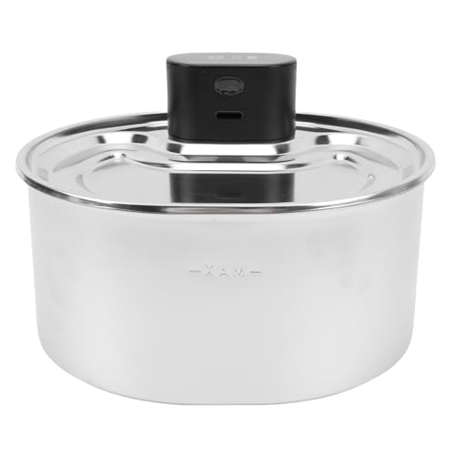 Sahgsa 3.2L Pet Water Fountain - Bewegungssensor Wiederaufladbarer Automatischer Spender | Edelstahl, Wasserstromtrennung | Für Katzen & Hunde von Sahgsa
