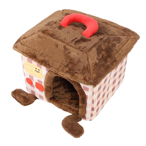 Sahgsa Katzenhaus für den Innenbereich, Weich, Bequem, Ausreichend Platz Im Innenraum, Tragbar, Cartoon-süßes Hundehaus, Warme Höhle, Katzenschlafsofa für Kleine Katzen, Hunde, Haustiere (L) von Sahgsa