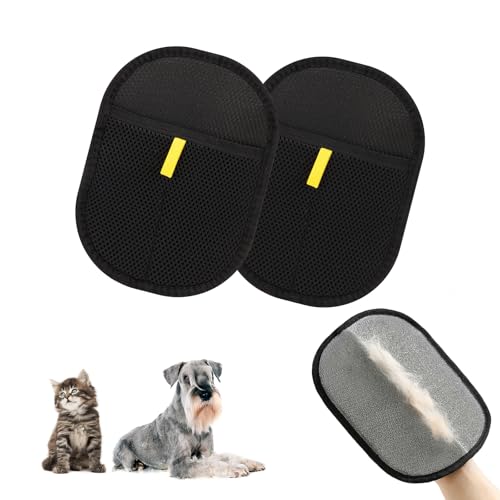 Sahunfri 2025 Neu 2 Stück Tierhaarentferner Handschuh, Doppelseitiger Pet Hair Remover Glove, Fell Magnet Handschuh für Katzenhaarentferner, Wiederverwendbar für Sofa, Teppich, Kleidung​ von Sahunfri