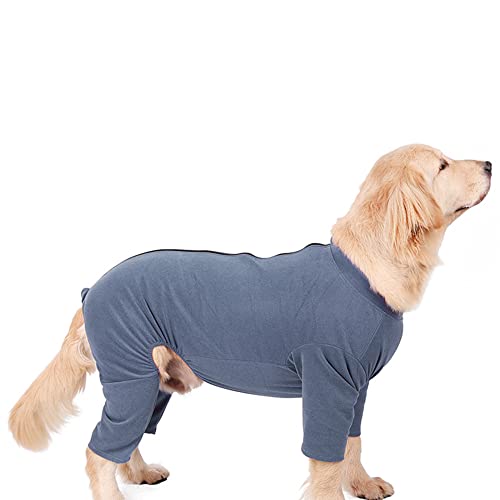 SaiDeng Erholungsanzug für Hunde, warmer Haustier-Einteiler, vollständige Abdeckung, Haustier-Body, Kegelkragen, Alternative, Angstberuhigendes Shirt für Damen, Herren, Hundeblau, L von SaiDeng