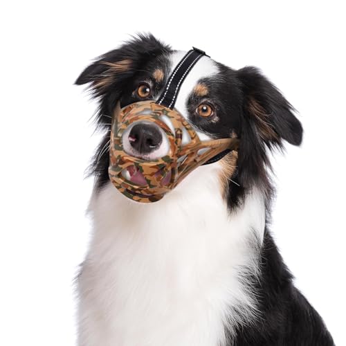 SaiDuoDuo Hund Anti Biss Mund Maulkorb Haustier mit verstellbarem Riemen, Komfort Secure Anti-Barking Kunststoff Hundemaulkorb, Weicher Korb Maulkorb,Grün,L von SaiDuoDuo