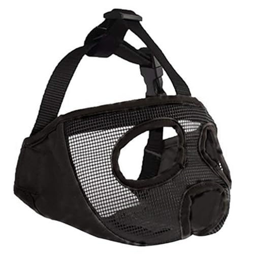 SaiDuoDuo Kurzer Schnauze Hundemaulkorb, Comfort Secure Anti-Barking Hundemaulkorb, Verstellbarer atmungsaktiver Mesh Bulldogge Maulkorb,Schwarz,S von SaiDuoDuo