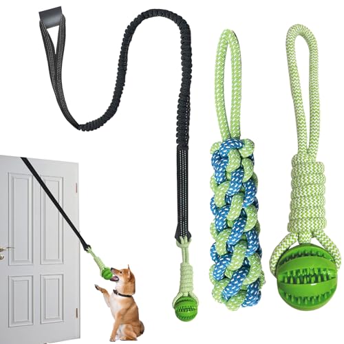 Interaktives Hundespielzeug mit Indoor/Outdoor, Tauziehspielzeug für kleine, mittelgroße und große Hunde, grünes Kit enthält elastische Schnur, Gummiball, Baumwollstab Interaktives Hundespielzeug mit Indoor/Outdoor, Tauziehspielzeug für kleine, mittelgroße und große Hunde, grünes Kit enthält elastische Schnur, Gummiball, Baumwollstab von SailStart