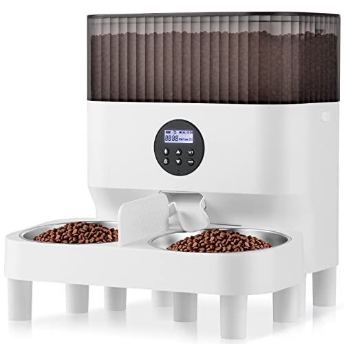 Sailnovo Futterautomat Katze 2 Näpfe Automatischer, Katzenfutter Automat,Futterspender für Hunde mit Edelstahlschüssel,1-4 Mahlzeiten pro Tag,10s Voice Recorder für kleine/mittlere Haustiere,Weiß, 5L Sailnovo Futterautomat Katze 2 Näpfe Automatischer, Katzenfutter Automat,Futterspender für Hunde mit Edelstahlschüssel,1-4 Mahlzeiten pro Tag,10s Voice Recorder für kleine/mittlere Haustiere,Weiß, 5L von Sailnovo