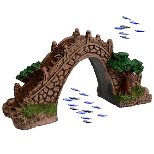Saim Aquarium-Dekoration, Aquarium-Ornament, Bogenbrücke, ungiftig, für Aquarien, zum Verstecken und Spielen von Saim