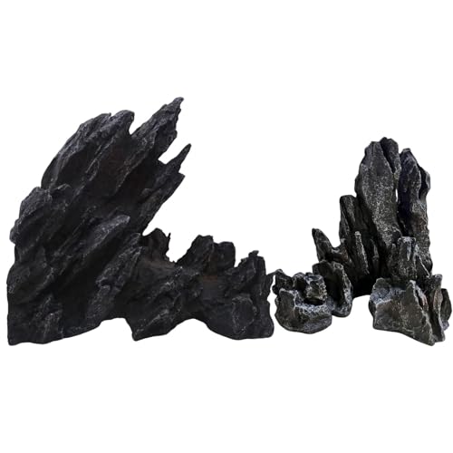 Saim Aquarium-Dekorationen, Bergblick, Stein, künstlich, gezackte Canyon, Felsformation, Berghügel, Stein, Ornament-Set für Betta Buntbarsche, Einsiedlerkrebs-Versteck Saim Aquarium-Dekorationen, Bergblick, Stein, künstlich, gezackte Canyon, Felsformation, Berghügel, Stein, Ornament-Set für Betta Buntbarsche, Einsiedlerkrebs-Versteck von Saim