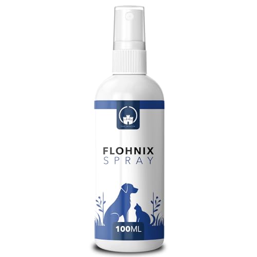 Flohnix Spray – Floh und Zeckenschutz für Hunde - Fellpflege Spray zur Unterstützung der Parasitenabwehr – Ohne Chemie – Für Fell, Umgebung & Liegeplätze – Flohschutz für Katze und Hund - 100 ml von Saint Nutrition