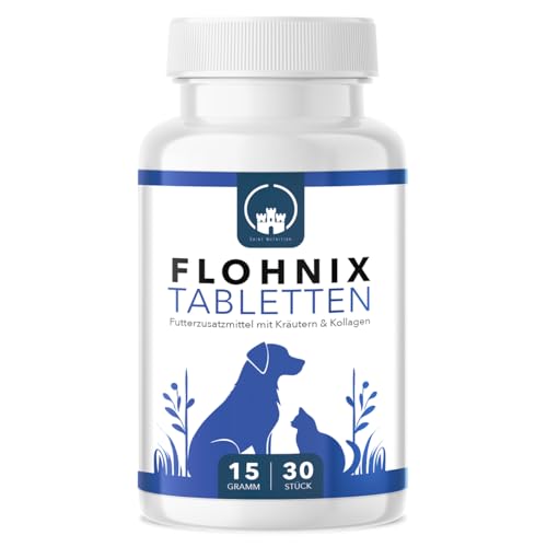 Flohnix Tabletten – Floh und Zeckenschutz für Hunde – Flohtabletten Katzen - Zur täglichen Unterstützung der Abwehrkräfte bei Flohbefall – Floh und Zeckenschutz – Ohne künstliche Zusatzstoffe von Saint Nutrition