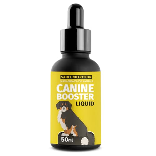 Saint Nutrition® Canine Booster für Hunde - Gelenkkraft & Gelenkgesundheit für Ihr Tier - bessere Beweglichkeit der Gelenke mit Mariendistelöl – stärkere Zähne für Hund, 50 ml von Saint Nutrition