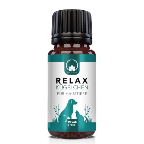 Saint Nutrition® Relax Kügelchen für Haustiere– Natürlicher Futterzusatz bei Stress & Unruhe – Unterstützt Entspannung bei Reisen, Silvester & im Alltag – Für kleine, mittlere & große Hunde - 10g von Saint Nutrition