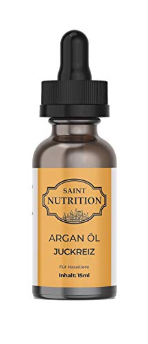Saint Nutrition Juckreiz Argan Öl für Haustiere | Hilfe bei Juckreiz durch Hautkrankheiten | auch durch Milben & Läuse | HOCHWIRKSAM | für Hunde und Katzen | Grasmilben | Katze | Hund | Pferd von Saint Nutrition