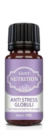 Saint Nutrition® Anti Stress Globuli für Hunde und Katzen, unterstützend bei Panikattacken, innere Unruhe und Angststörungen, Baldrian Beruhigungsmittel hochdosiert von Saint Nutrition