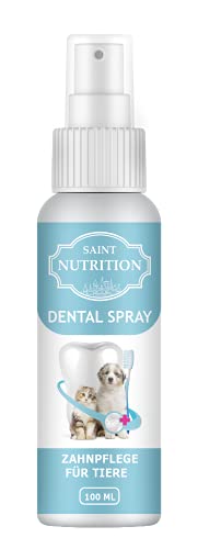 Saint Nutrition® - DENTALSPRAY für Hunde & Katzen - Zahnpflege/Zahnreinigung für Hund, Welpe & Katze, gegen Mundgeruch/Maulgeruch bekämpfen und Zahnstein/Plaque entfernen, 100 ml Inhalt von Saint Nutrition