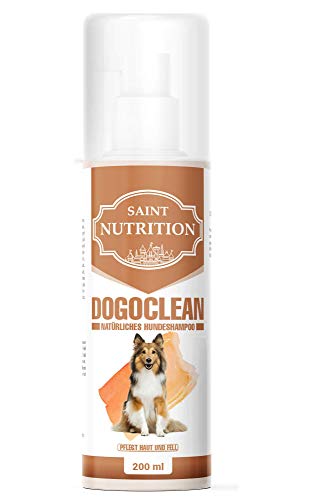 Saint Nutrition® Dogoclean Hundeshampoo – für glänzendes Fell und bessere Kämmbarkeit – natürliches Schutzschild gegen Flöhe, Zecken, Milben, unangenehmen Geruch und Juckreiz – auch für Welpen von Saint Nutrition